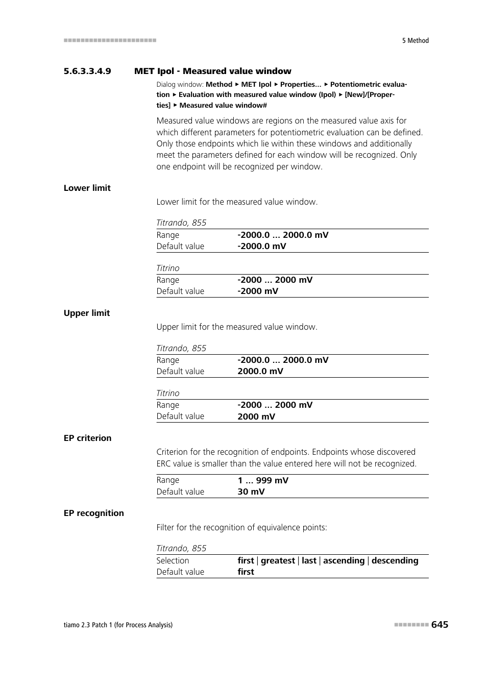 9 met ipol - measured value window | Metrohm tiamo 2.3 Patch 1 (process analysis) User Manual | Page 661 / 1795