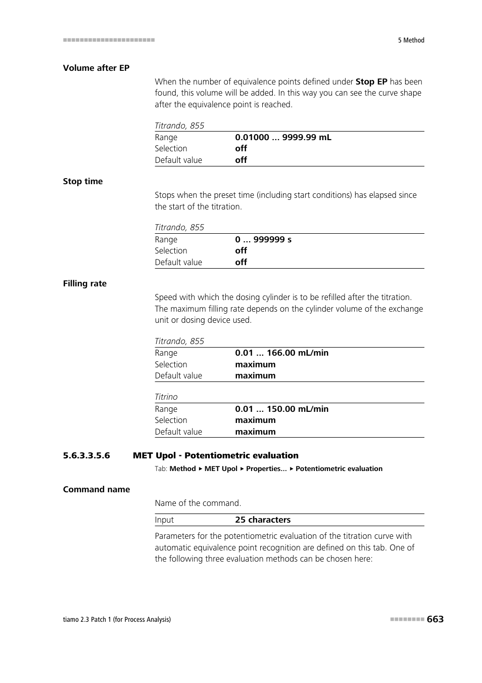 6 met upol - potentiometric evaluation, Potentiometric evaluation | Metrohm tiamo 2.3 Patch 1 (process analysis) User Manual | Page 679 / 1795