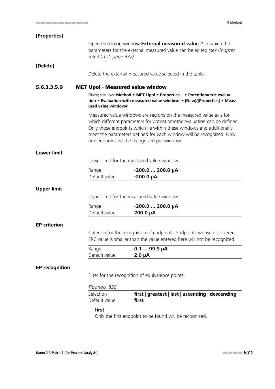 9 met upol - measured value window | Metrohm tiamo 2.3 Patch 1 (process analysis) User Manual | Page 687 / 1795