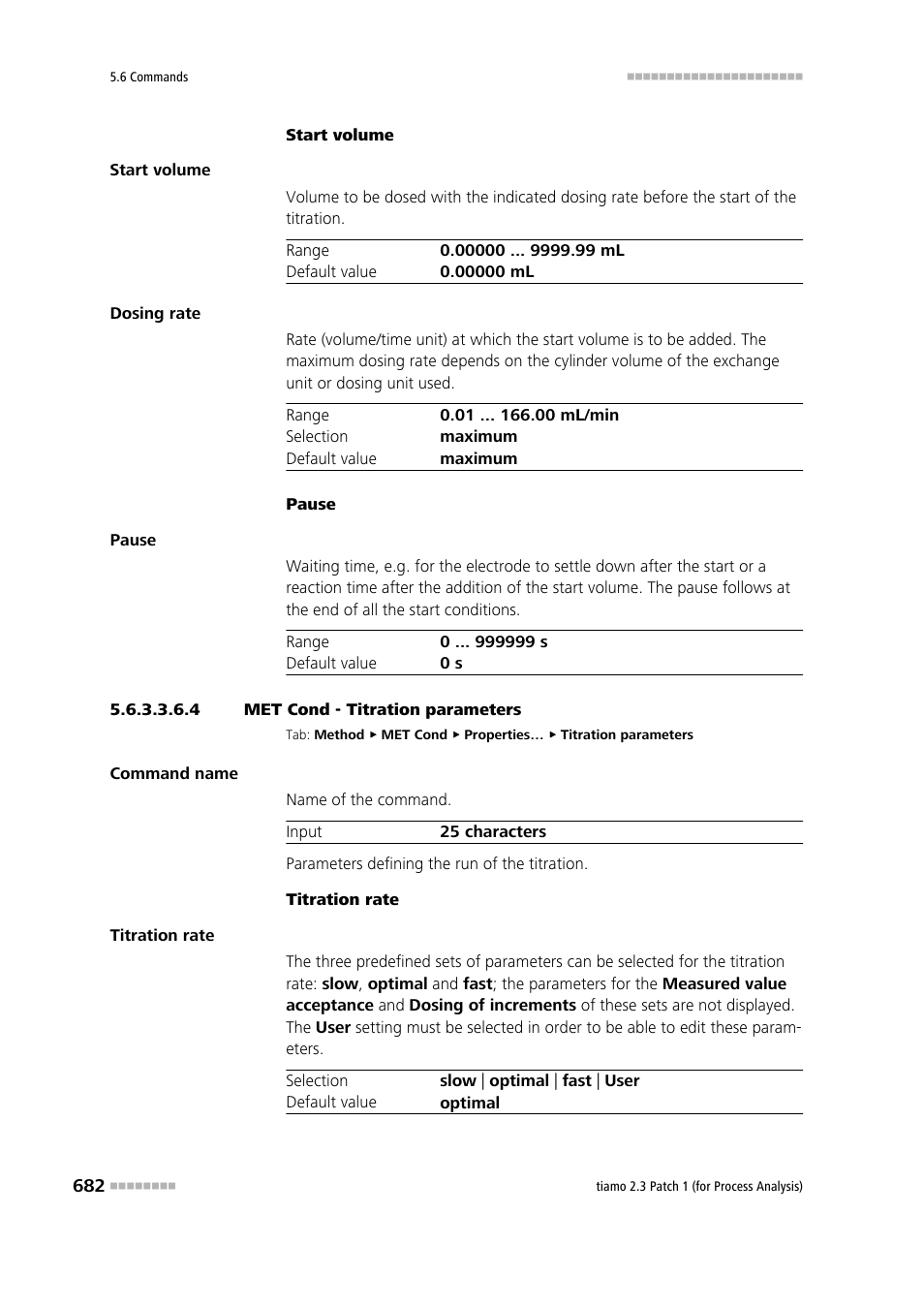 4 met cond - titration parameters, Titration parameters | Metrohm tiamo 2.3 Patch 1 (process analysis) User Manual | Page 698 / 1795