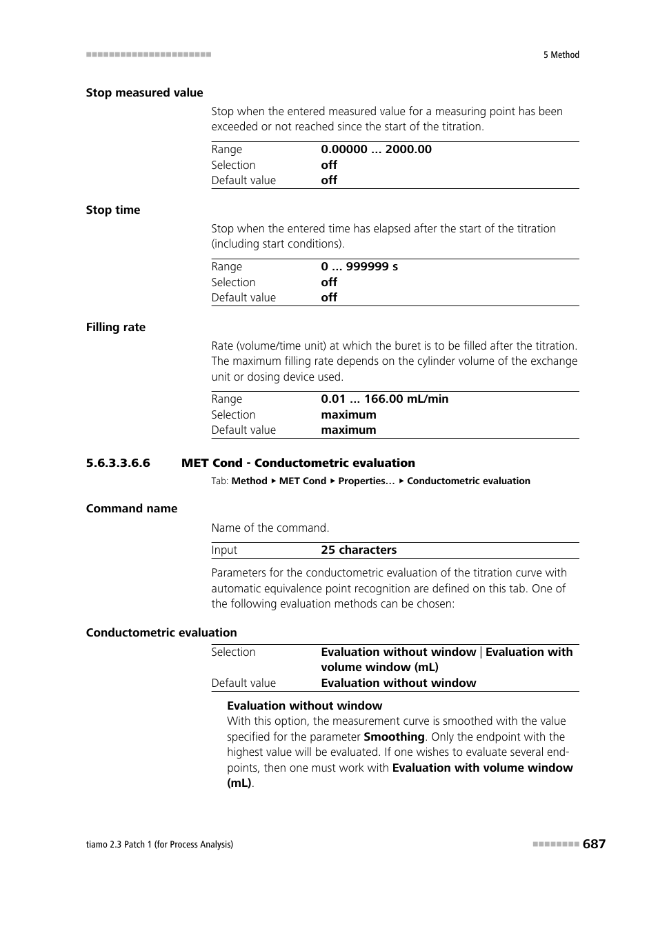 6 met cond - conductometric evaluation, Conductometric evaluation | Metrohm tiamo 2.3 Patch 1 (process analysis) User Manual | Page 703 / 1795