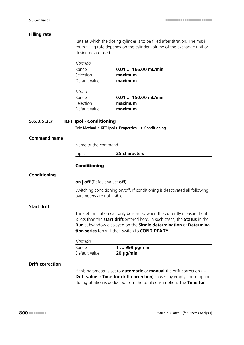7 kft ipol - conditioning, Conditioning | Metrohm tiamo 2.3 Patch 1 (process analysis) User Manual | Page 816 / 1795