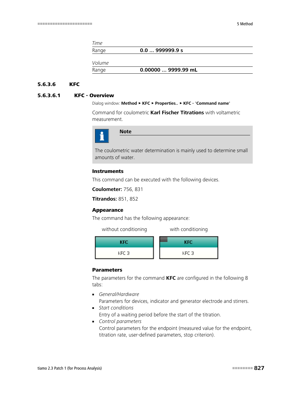 6 kfc, 1 kfc - overview | Metrohm tiamo 2.3 Patch 1 (process analysis) User Manual | Page 843 / 1795