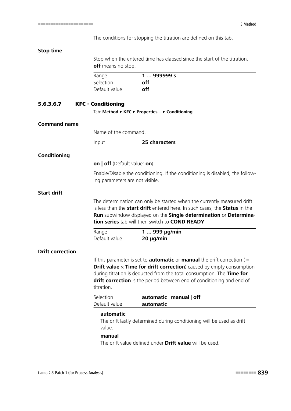 7 kfc - conditioning, Conditioning | Metrohm tiamo 2.3 Patch 1 (process analysis) User Manual | Page 855 / 1795