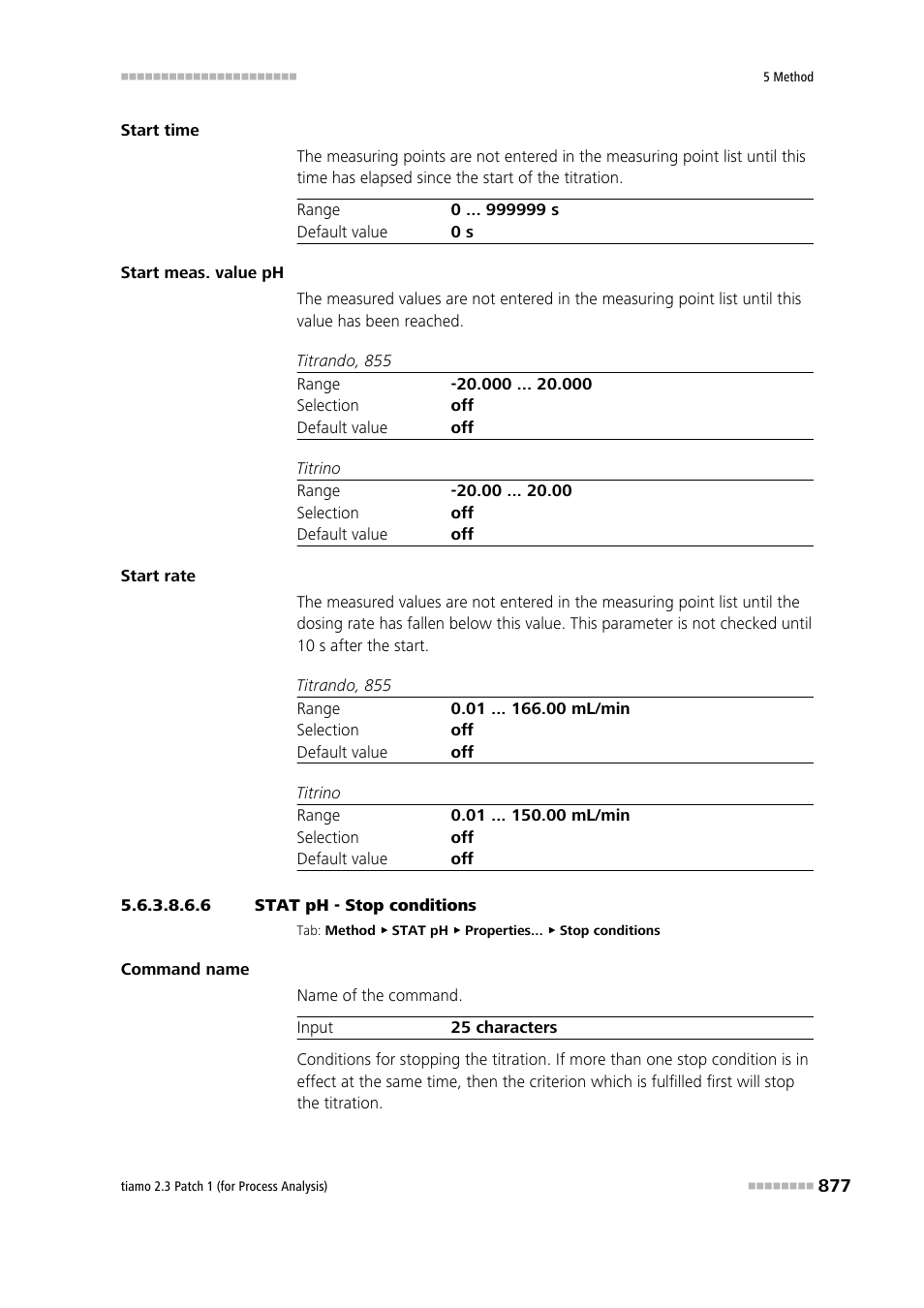 6 stat ph - stop conditions, Stop conditions | Metrohm tiamo 2.3 Patch 1 (process analysis) User Manual | Page 893 / 1795