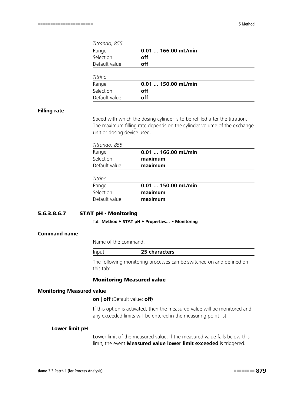 7 stat ph - monitoring, Monitoring | Metrohm tiamo 2.3 Patch 1 (process analysis) User Manual | Page 895 / 1795