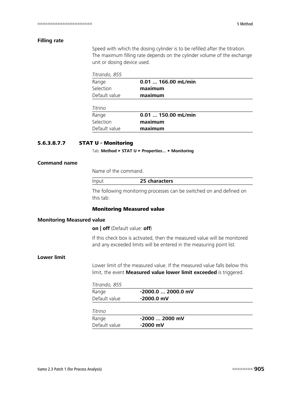 7 stat u - monitoring, Monitoring | Metrohm tiamo 2.3 Patch 1 (process analysis) User Manual | Page 921 / 1795