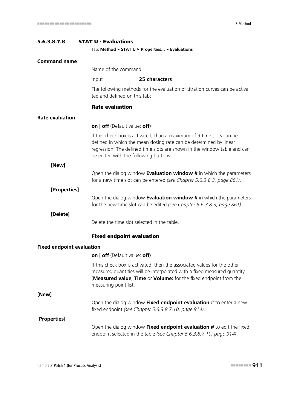 8 stat u - evaluations, Evaluations | Metrohm tiamo 2.3 Patch 1 (process analysis) User Manual | Page 927 / 1795
