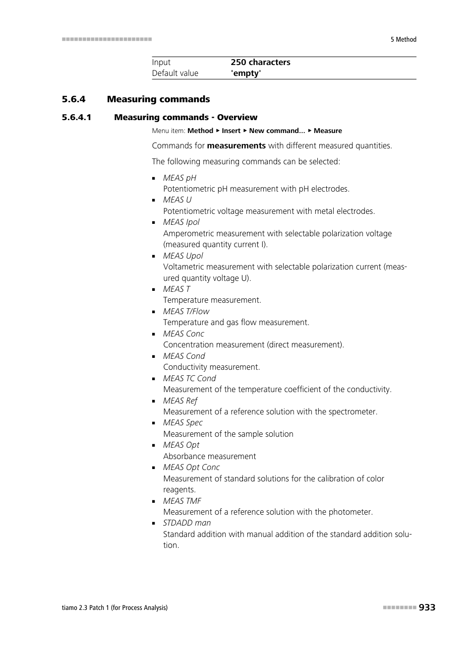 4 measuring commands, 1 measuring commands - overview, Measuring commands | Meas | Metrohm tiamo 2.3 Patch 1 (process analysis) User Manual | Page 949 / 1795