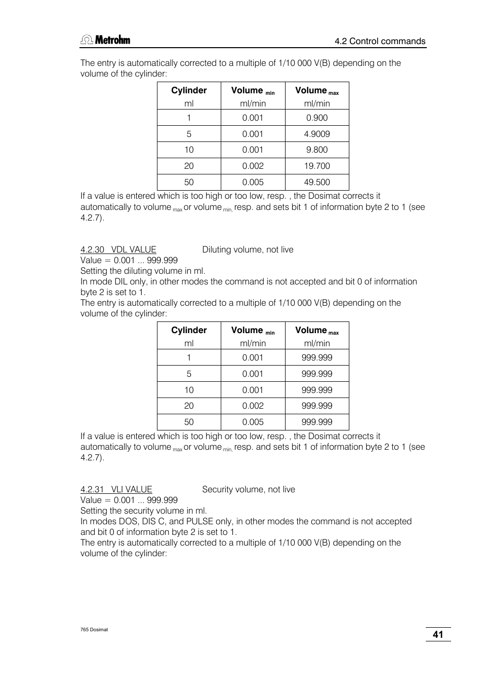 Metrohm 765 Dosimat User Manual | Page 45 / 66