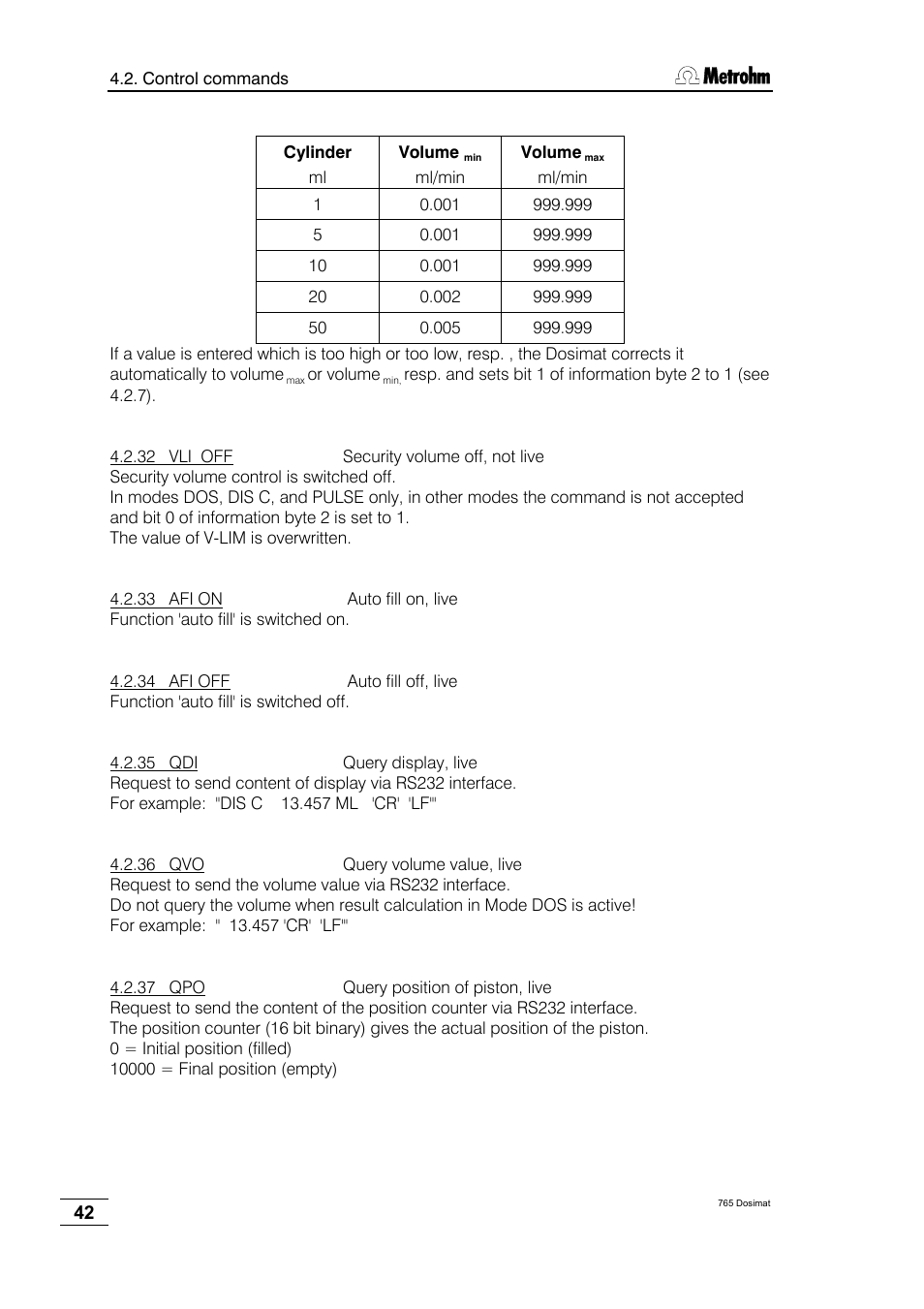 Metrohm 765 Dosimat User Manual | Page 46 / 66