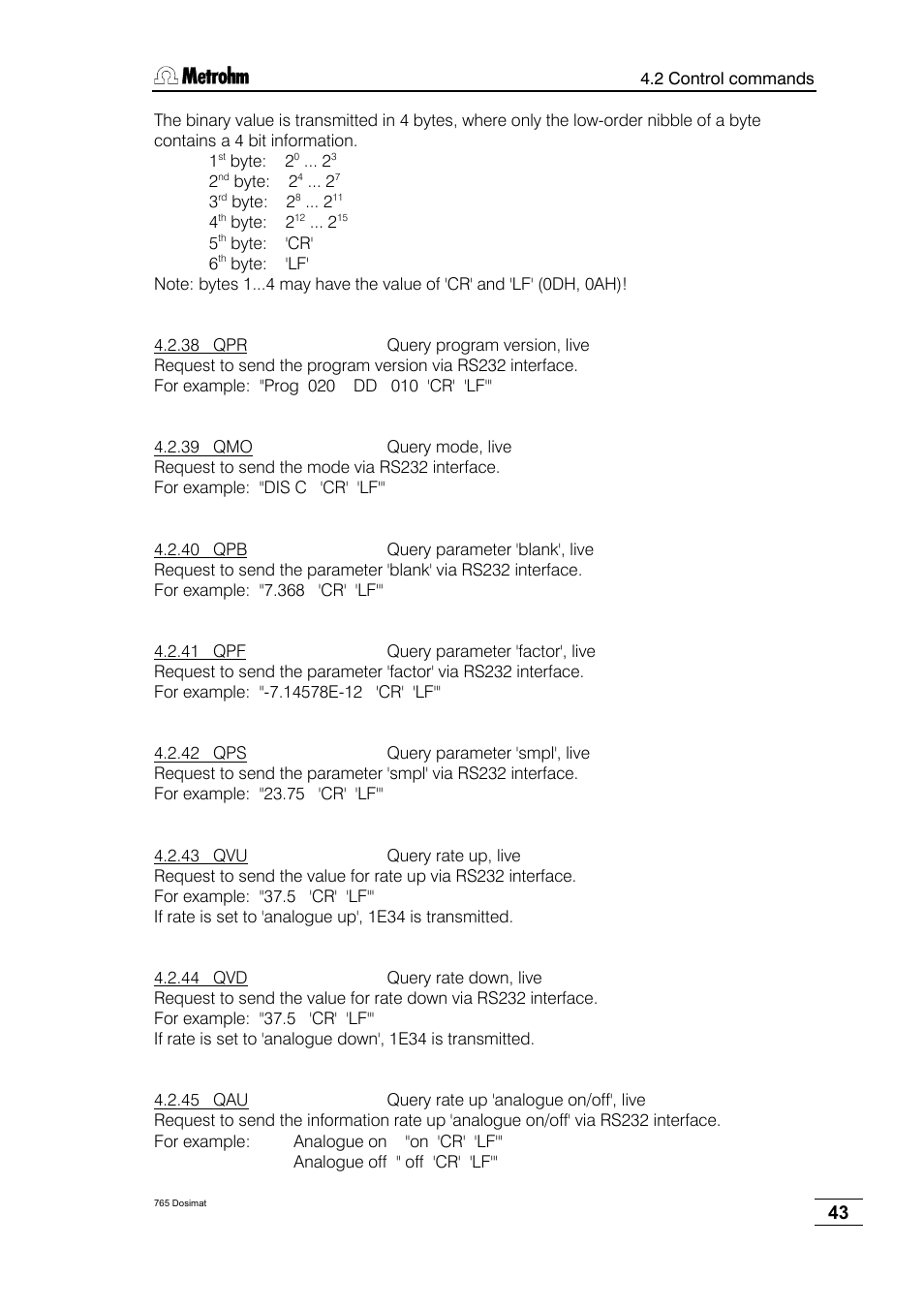 Metrohm 765 Dosimat User Manual | Page 47 / 66