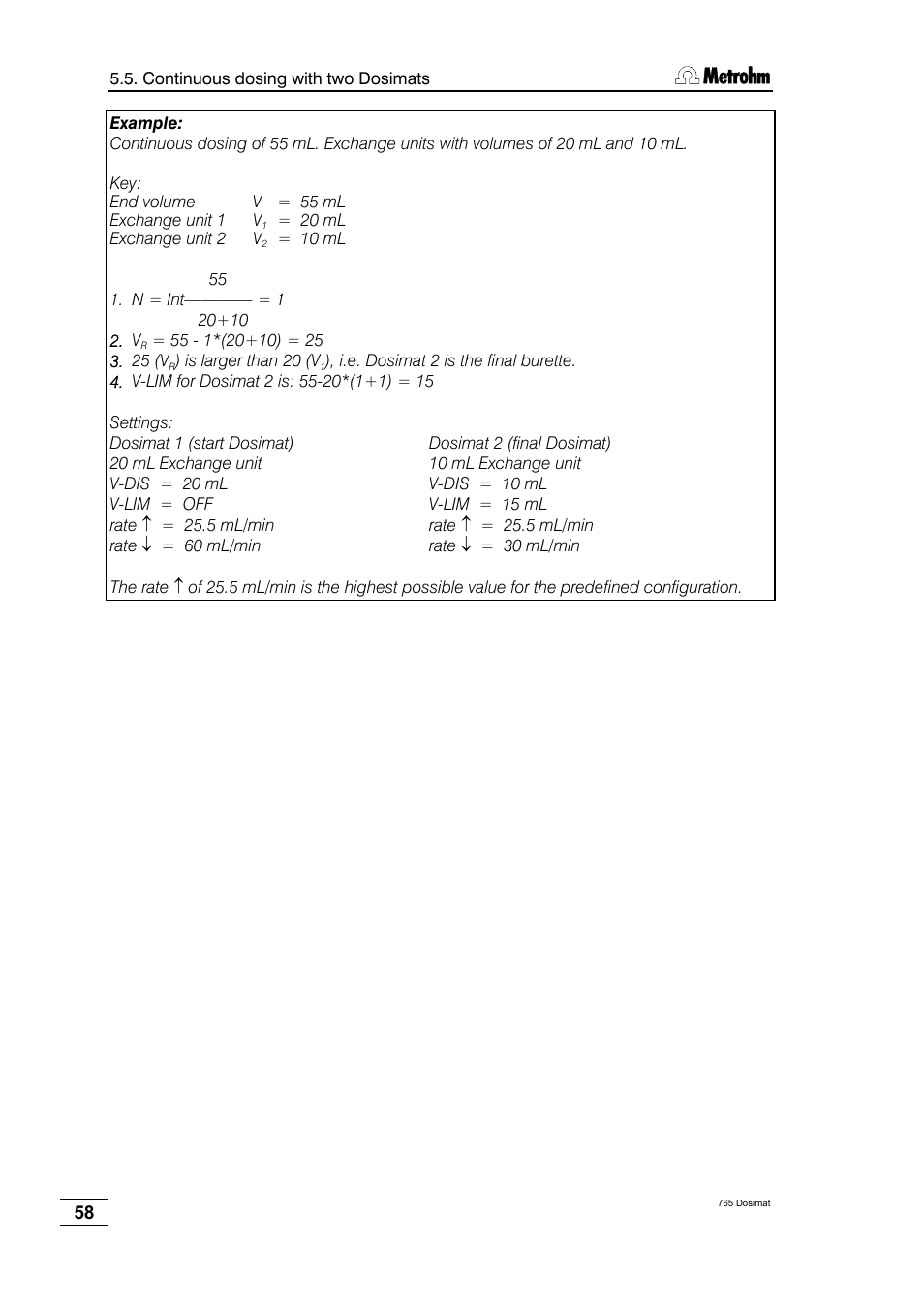 Metrohm 765 Dosimat User Manual | Page 62 / 66