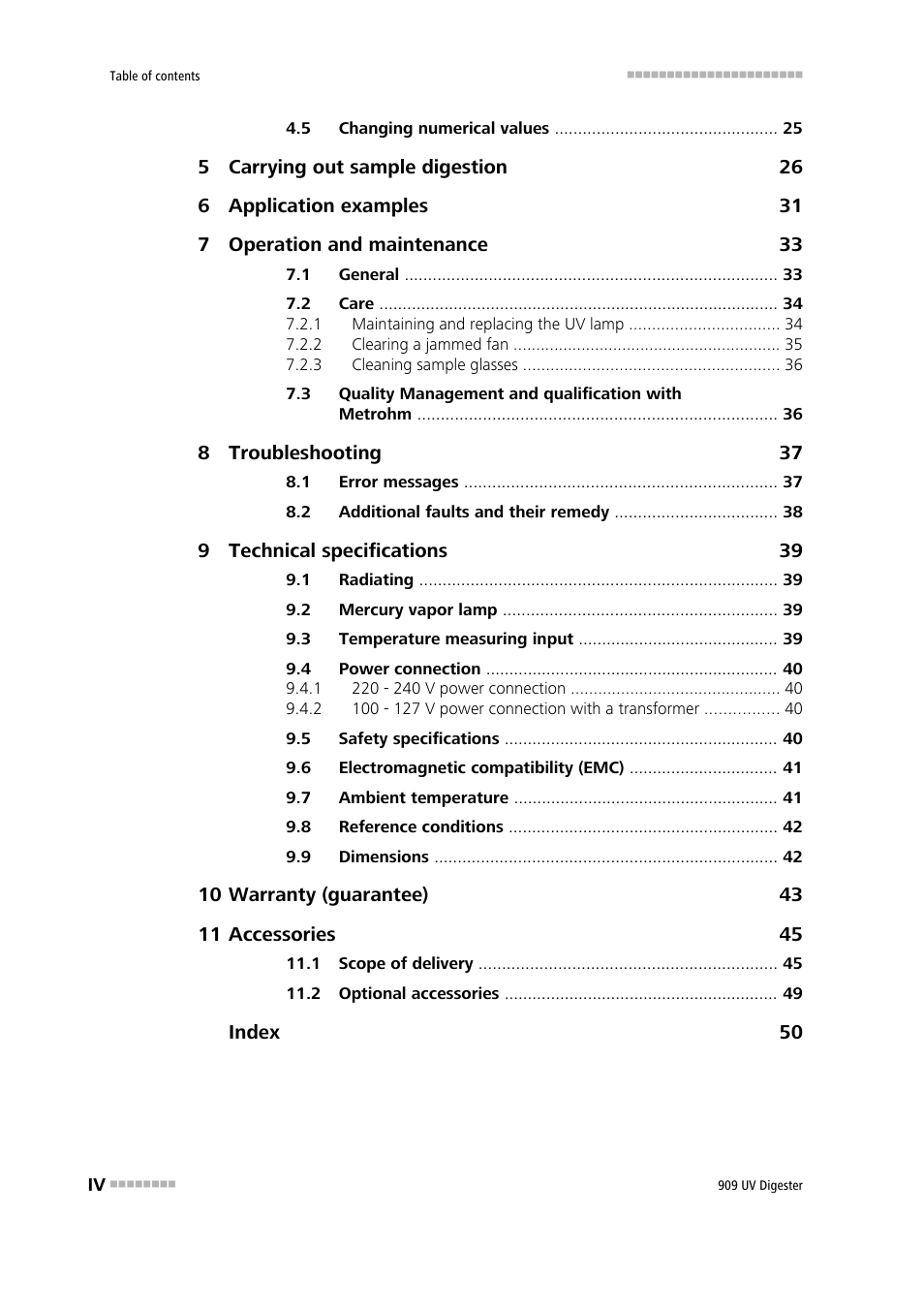 Metrohm 909 UV Digester User Manual | Page 6 / 59