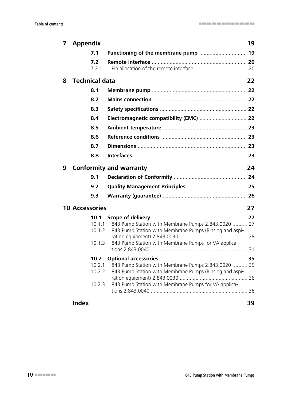 Metrohm 843 Pump Station with membrane pump User Manual | Page 6 / 47