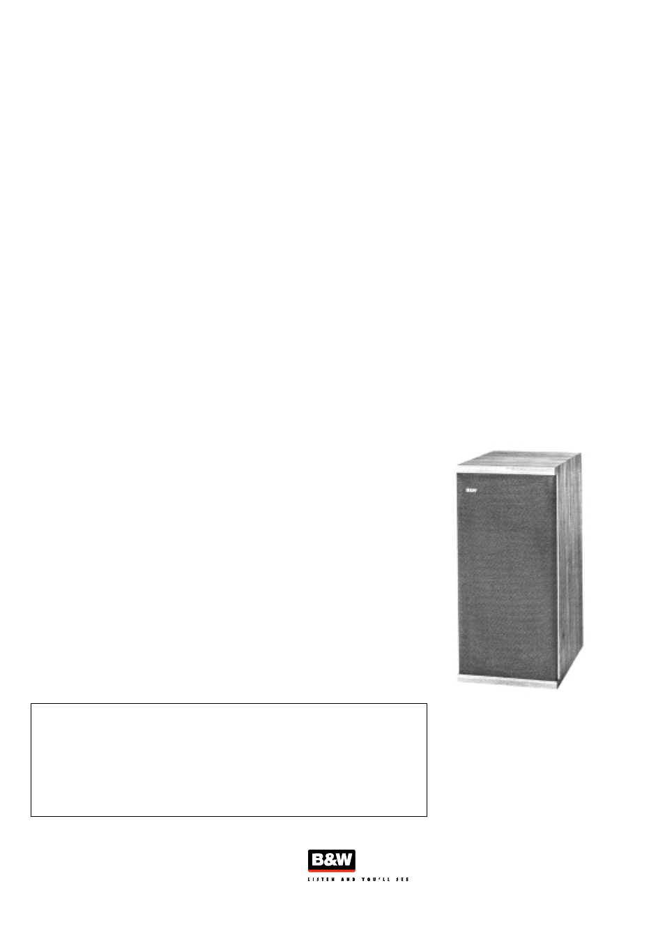 Bowers & Wilkins DM4 User Manual | 1 page