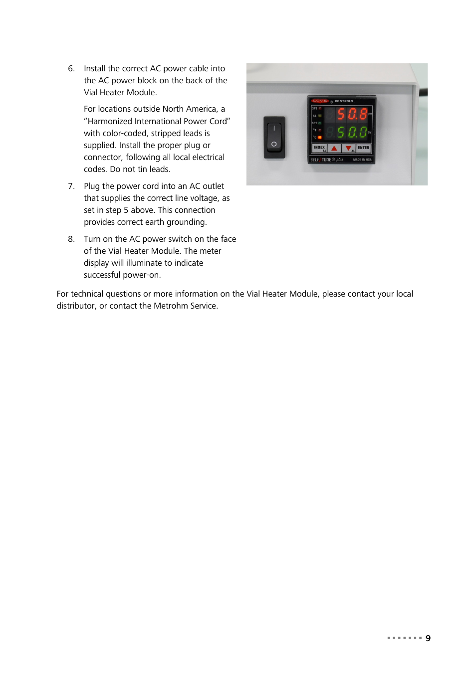 Metrohm 921 NIRS Vial Heater User Manual | Page 11 / 16