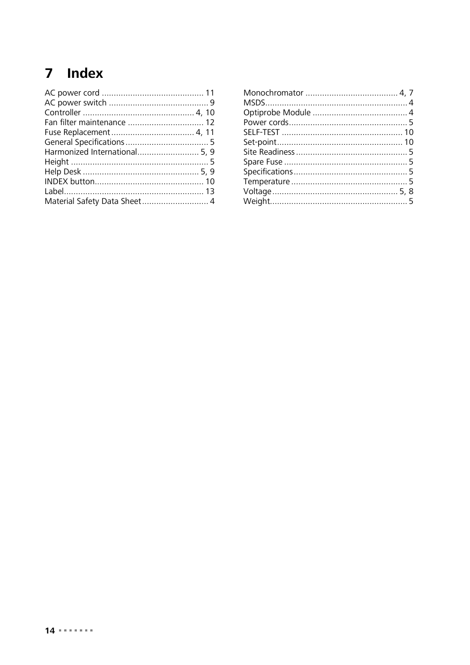7 index, Index, 7index | Metrohm 921 NIRS Vial Heater User Manual | Page 16 / 16