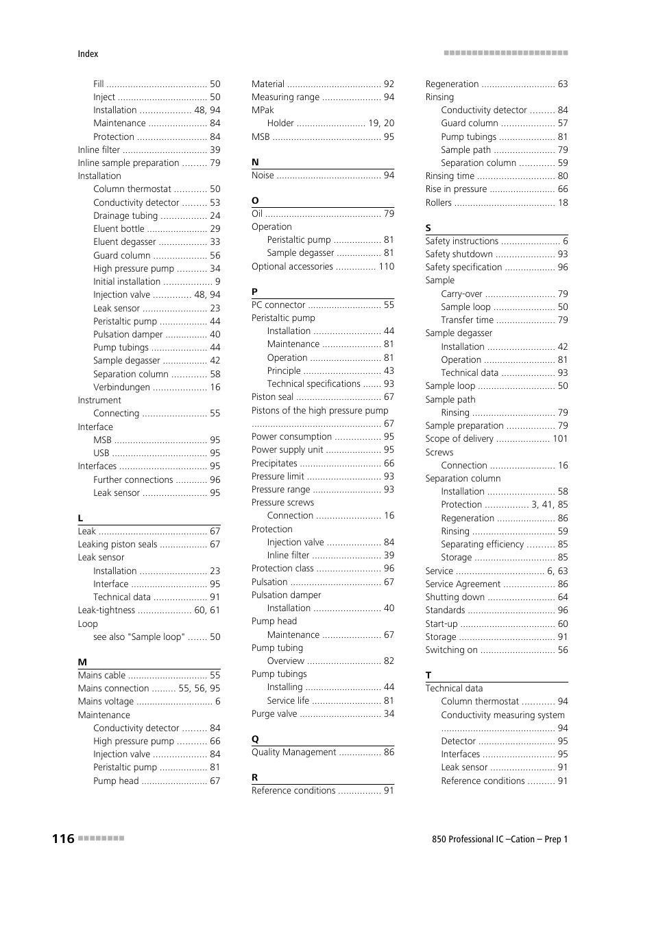 Metrohm 850 Professiona IC Cation Prep 1 User Manual | Page 126 / 127