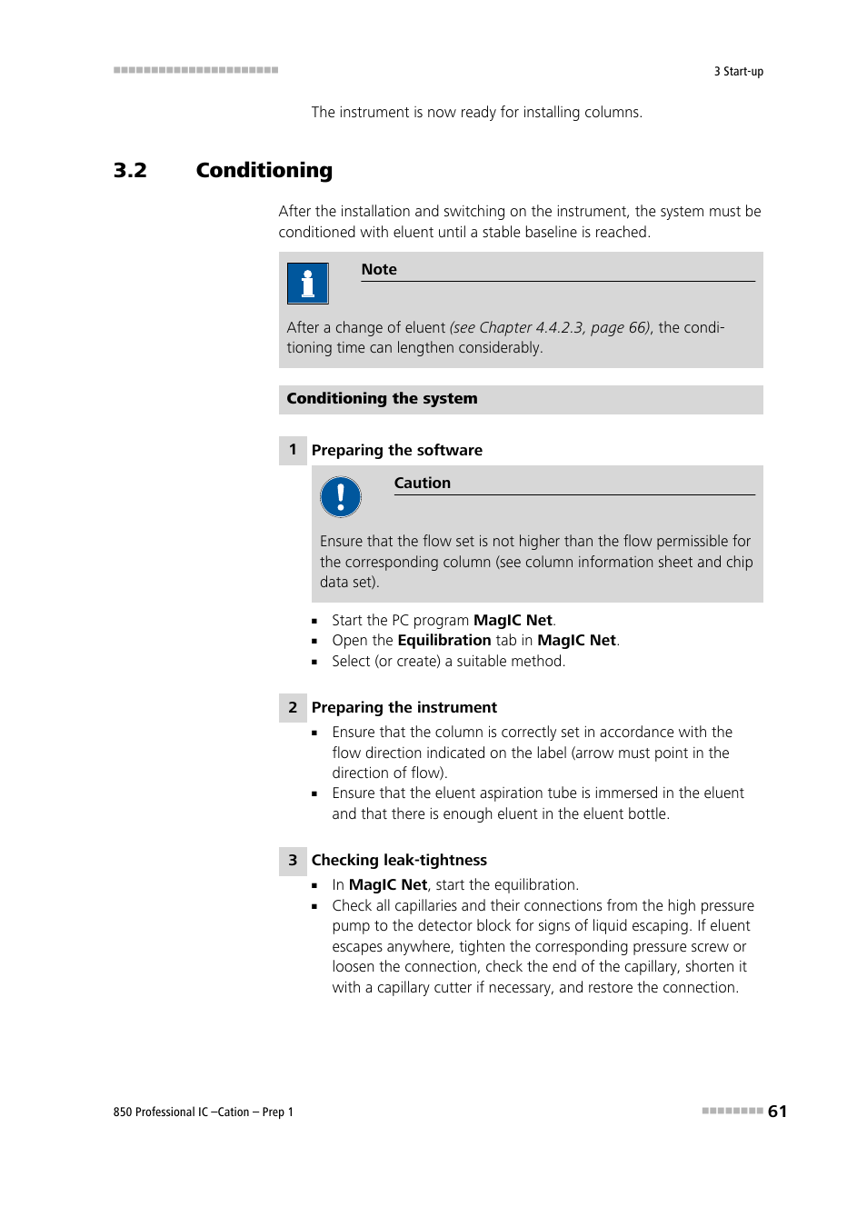 2 conditioning, Conditioning | Metrohm 850 Professiona IC Cation Prep 1 User Manual | Page 71 / 127