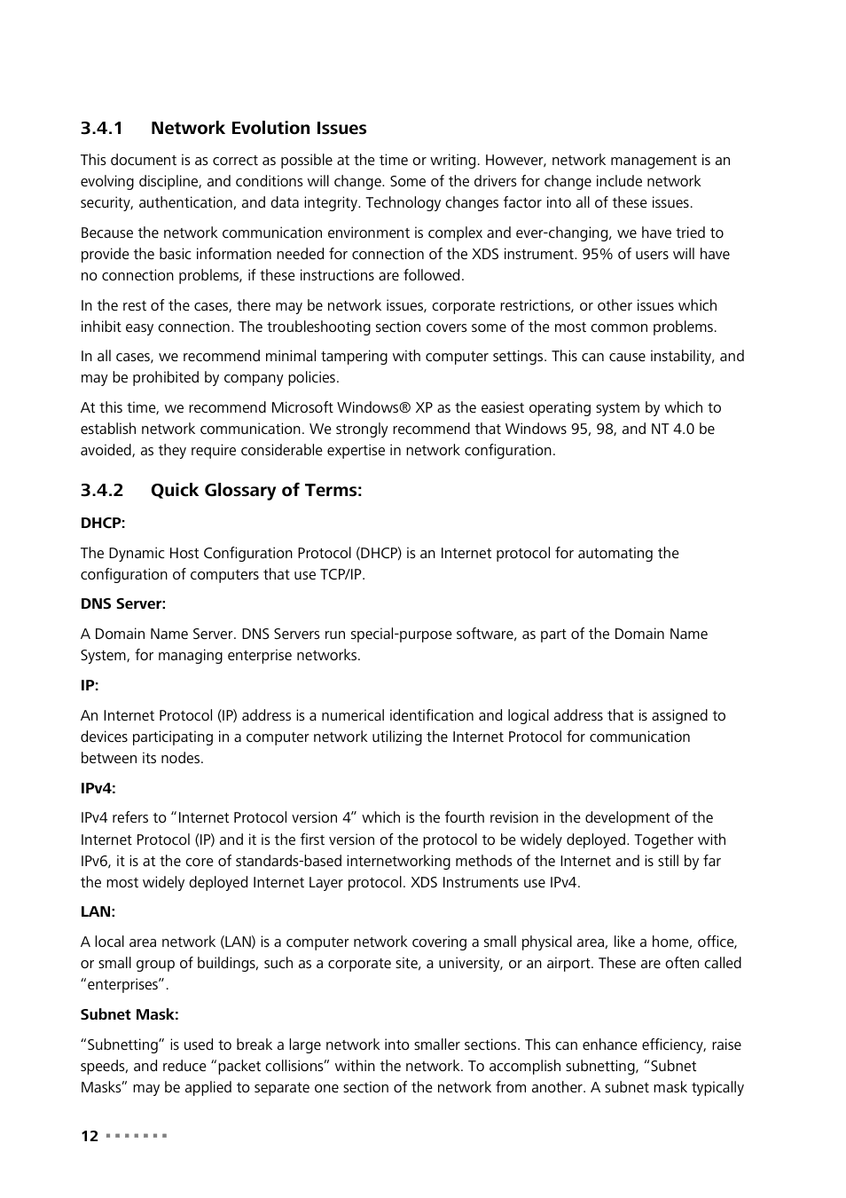 1 network evolution issues, 2 quick glossary of terms, Network evolution issues | Quick glossary of terms | Metrohm NIRS XDS RapidLiquid Analyzer User Manual | Page 14 / 85
