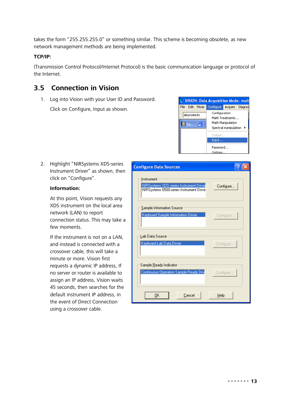 5 connection in vision, Connection in vision | Metrohm NIRS XDS RapidLiquid Analyzer User Manual | Page 15 / 85