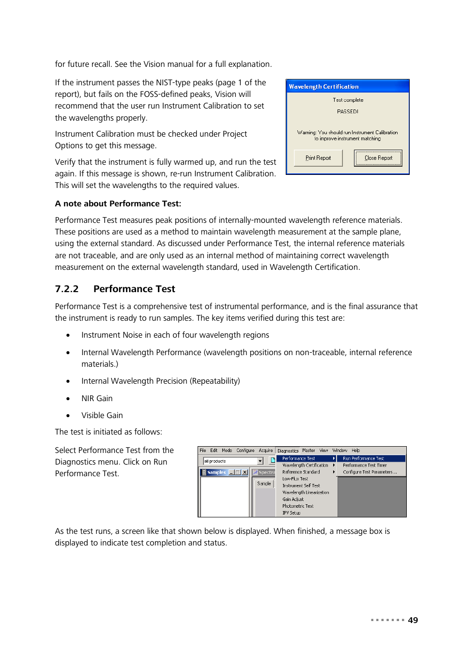 2 performance test, Performance test | Metrohm NIRS XDS RapidLiquid Analyzer User Manual | Page 51 / 85