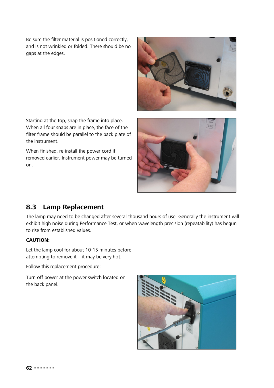 3 lamp replacement, Lamp replacement | Metrohm NIRS XDS RapidLiquid Analyzer User Manual | Page 64 / 85