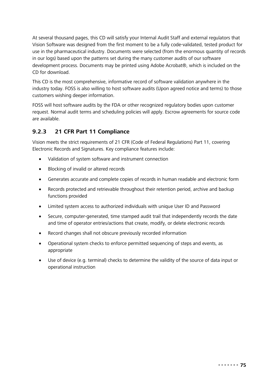 3 21 cfr part 11 compliance, 21 cfr part 11 compliance | Metrohm NIRS XDS RapidLiquid Analyzer User Manual | Page 77 / 85