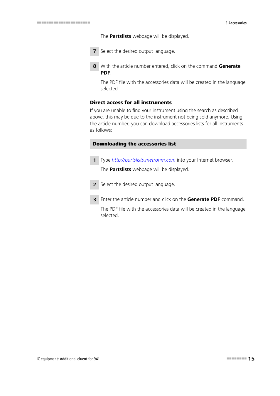 Metrohm Additional eluent for 941 User Manual | Page 21 / 22