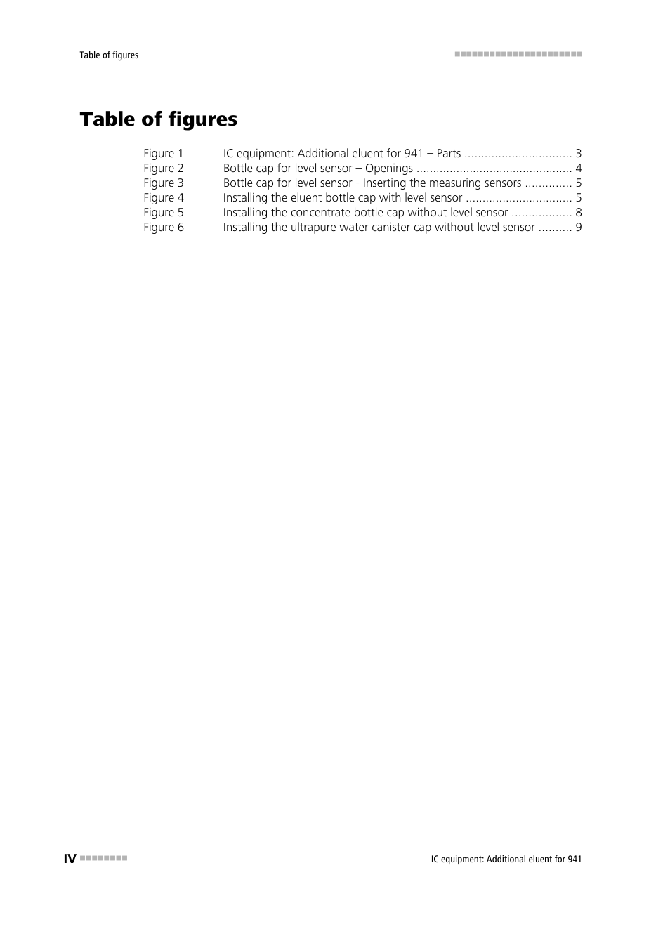 Table of figures | Metrohm Additional eluent for 941 User Manual | Page 6 / 22