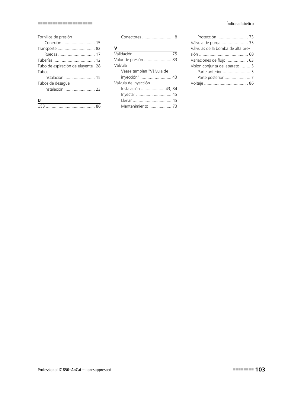 Metrohm 850 Professional IC AnCat Nonsuppressed User Manual | Page 113 / 113