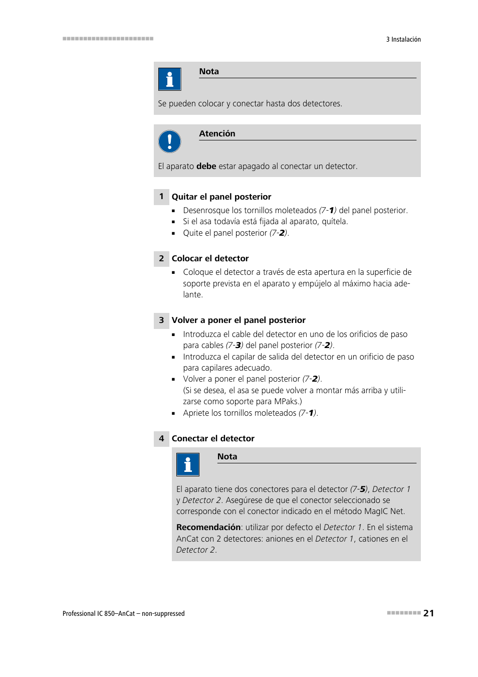 Metrohm 850 Professional IC AnCat Nonsuppressed User Manual | Page 31 / 113