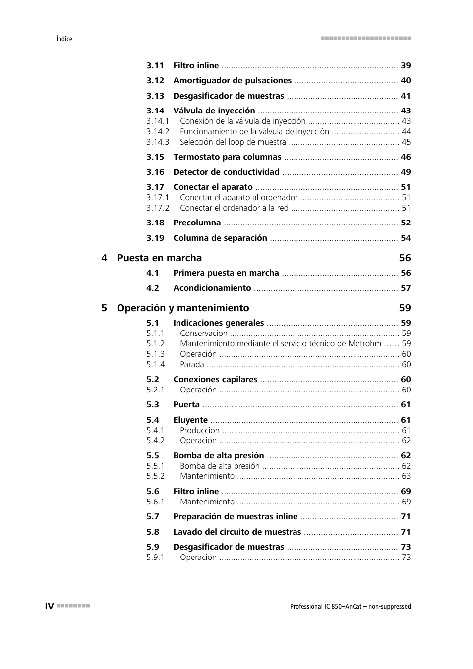 Metrohm 850 Professional IC AnCat Nonsuppressed User Manual | Page 6 / 113