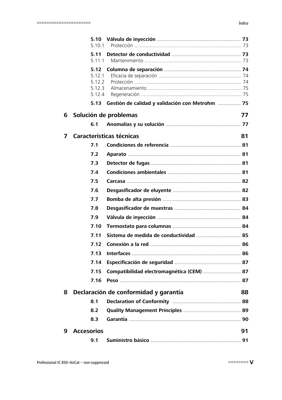 Metrohm 850 Professional IC AnCat Nonsuppressed User Manual | Page 7 / 113