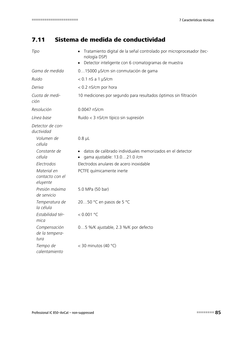 11 sistema de medida de conductividad | Metrohm 850 Professional IC AnCat Nonsuppressed User Manual | Page 95 / 113