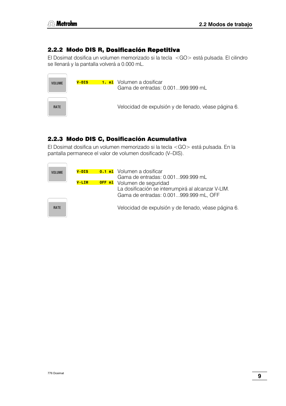 Metrohm 776 Dosimat User Manual | Page 13 / 42