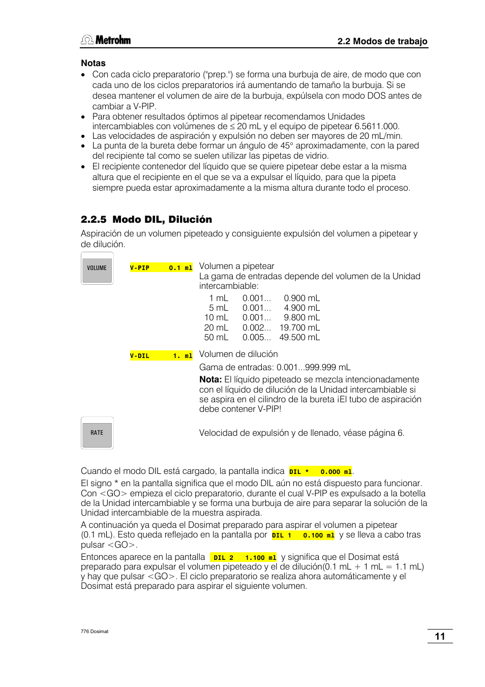 Metrohm 776 Dosimat User Manual | Page 15 / 42