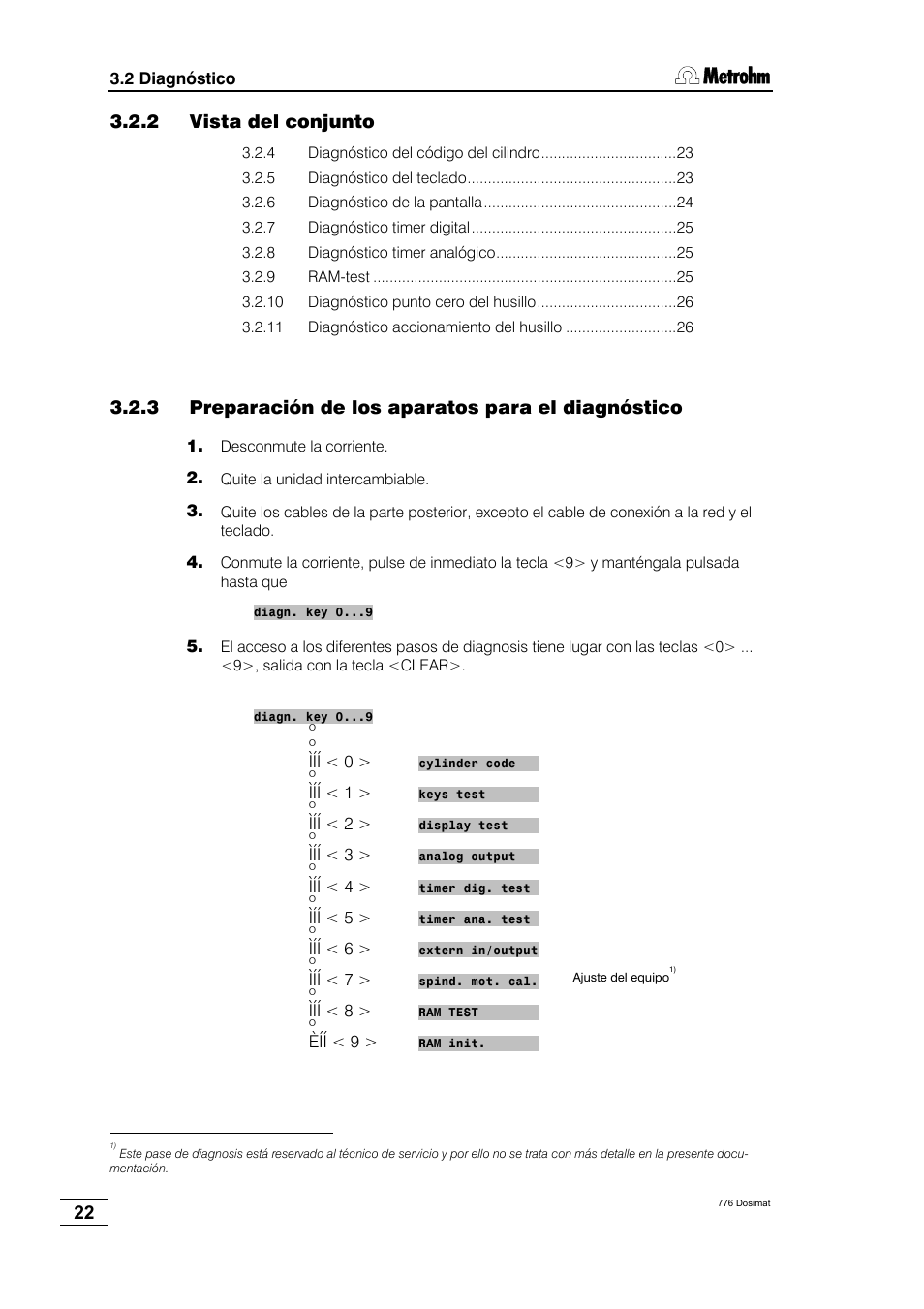 2 vista del conjunto, 3 preparación de los aparatos para el diagnóstico | Metrohm 776 Dosimat User Manual | Page 26 / 42