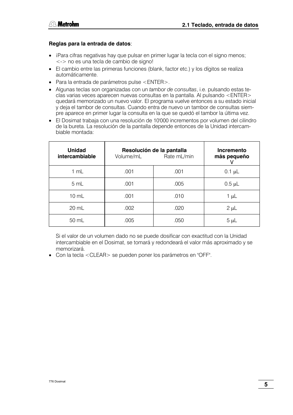 Metrohm 776 Dosimat User Manual | Page 9 / 42