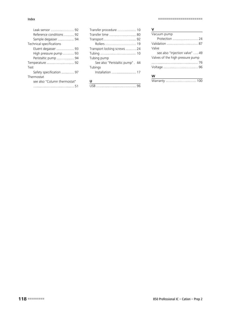 Metrohm 850 Professional IC Cation - Prep 2 User Manual | Page 128 / 128