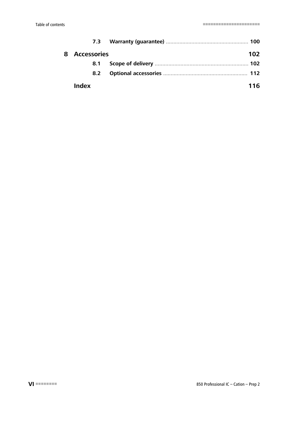 Metrohm 850 Professional IC Cation - Prep 2 User Manual | Page 8 / 128