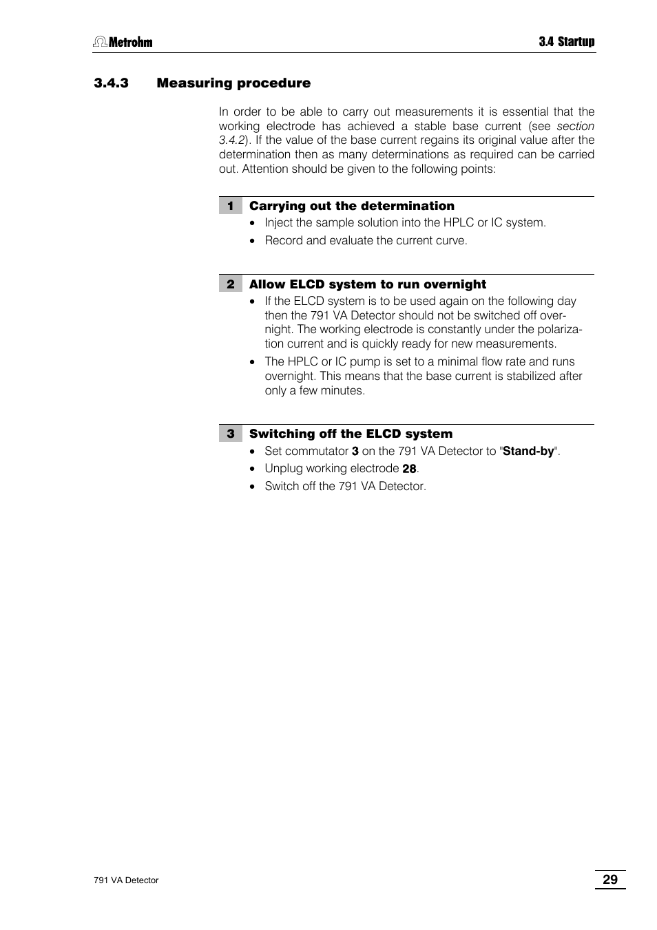 3 measuring procedure | Metrohm 791 VA Detector User Manual | Page 35 / 56