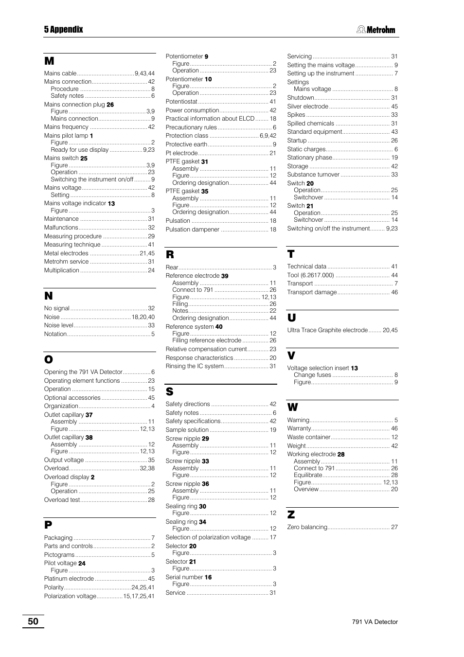 5 appendix | Metrohm 791 VA Detector User Manual | Page 56 / 56