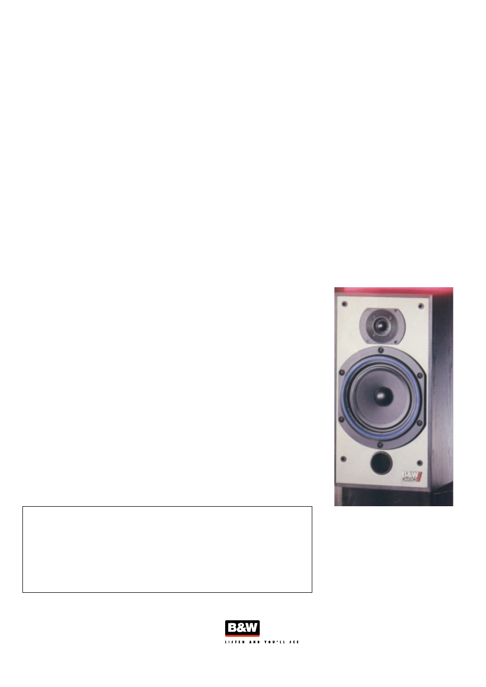 Bowers & Wilkins DM110i User Manual | 1 page