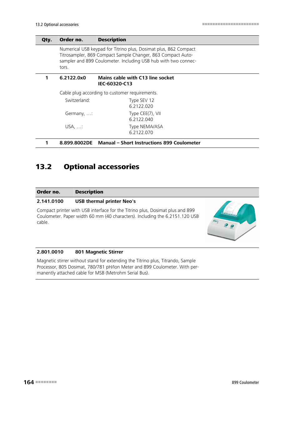 2 optional accessories | Metrohm 899 Coulometer User Manual | Page 174 / 178