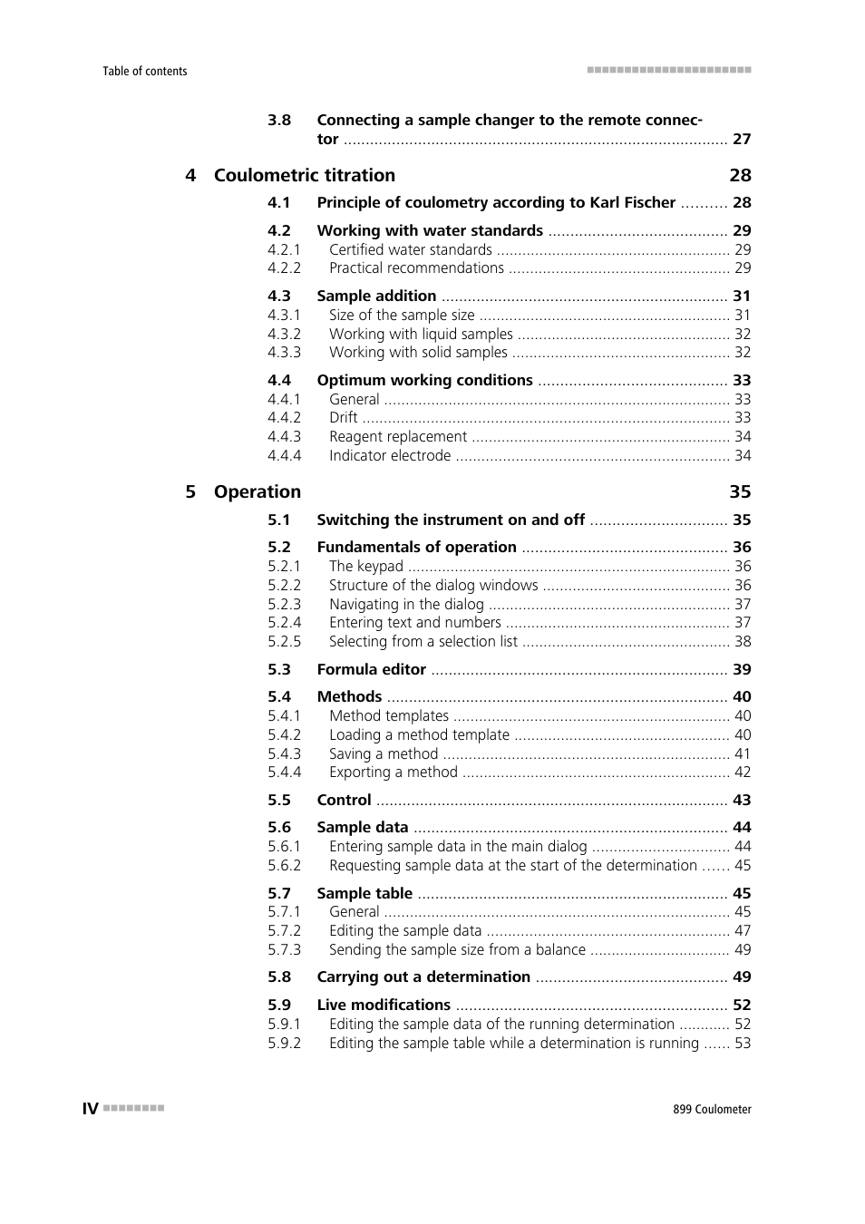 Metrohm 899 Coulometer User Manual | Page 6 / 178