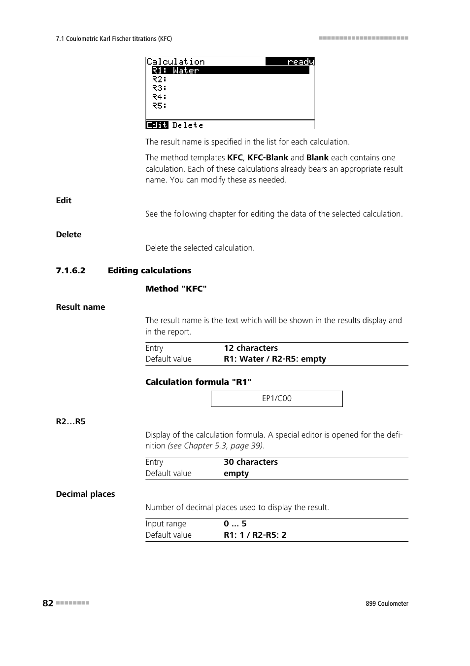 2 editing calculations | Metrohm 899 Coulometer User Manual | Page 92 / 178