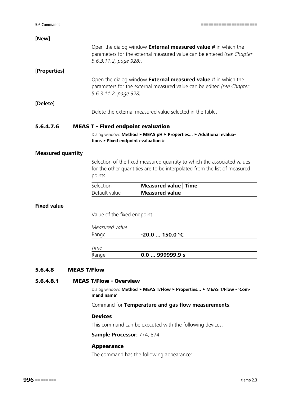 6 meas t - fixed endpoint evaluation, 8 meas t/flow, 1 meas t/flow - overview | Meas t/flow | Metrohm tiamo 2.3 Manual User Manual | Page 1012 / 1697