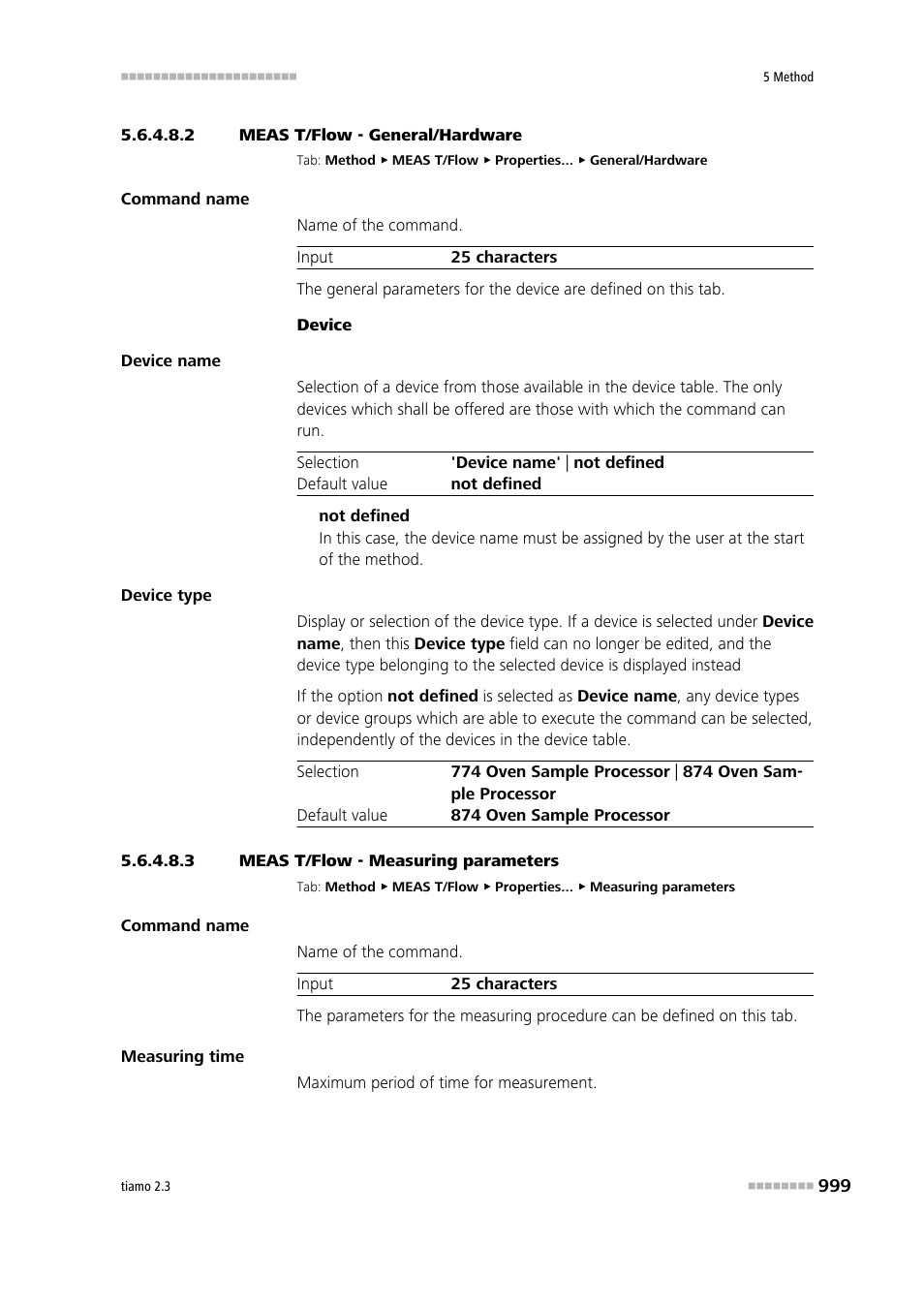 2 meas t/flow - general/hardware, 3 meas t/flow - measuring parameters, General/hardware | Measuring parameters | Metrohm tiamo 2.3 Manual User Manual | Page 1015 / 1697